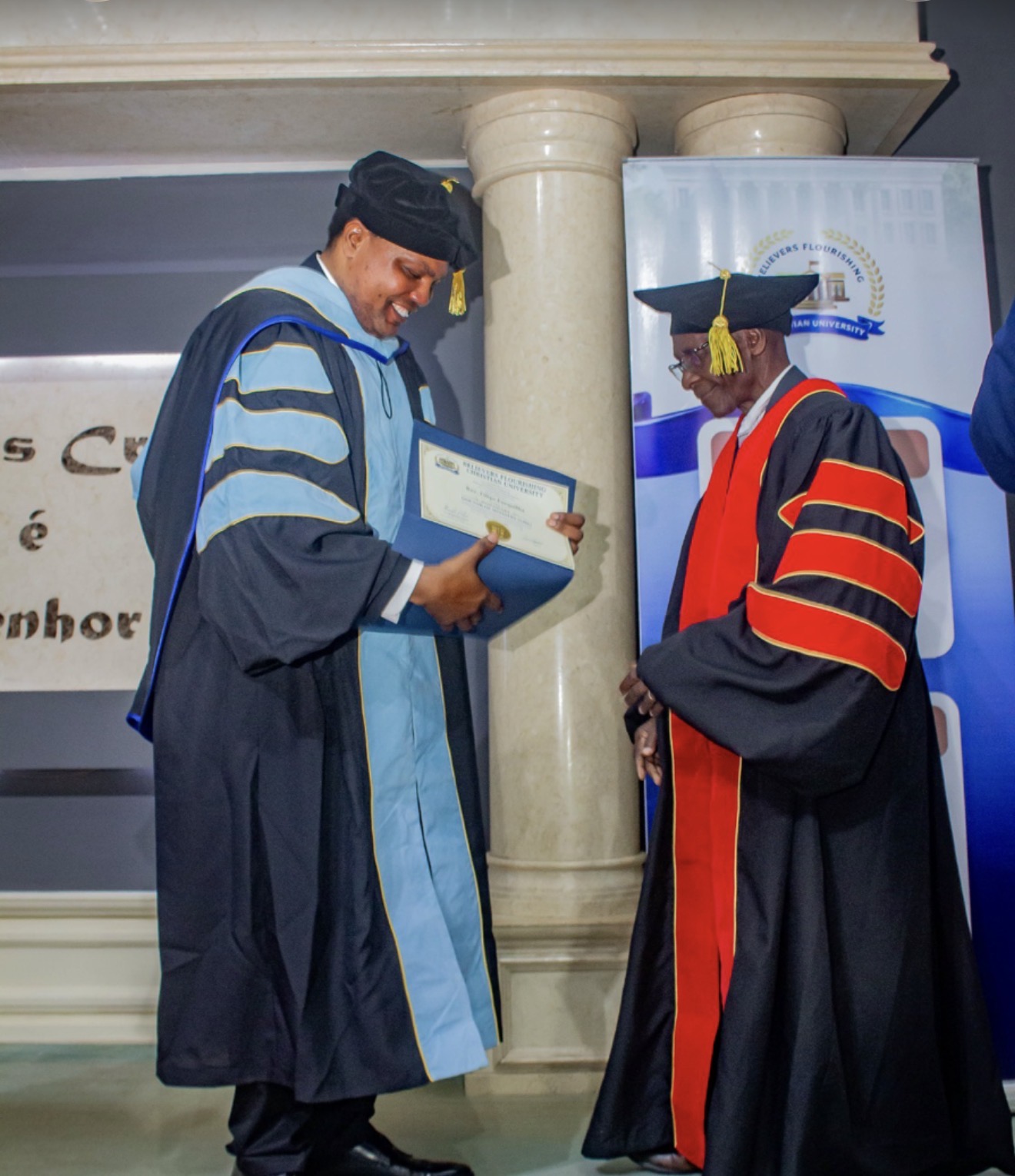 Certificate presented to a graduate